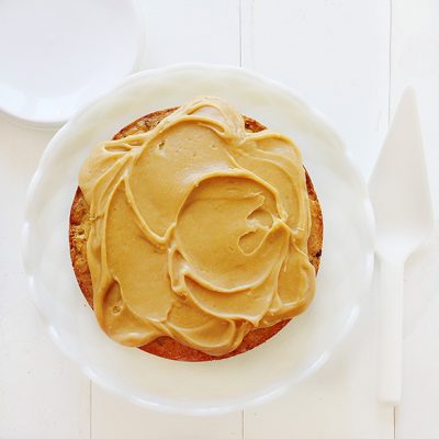 Peanut Butter Chocolate Chip Cake with Peanut Butter Frosting!