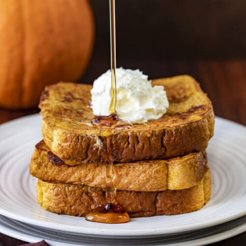 Pouring Syrup over a Stack of Pumpkin French Toast. Breakfast, French Toast Recipes, Pumpkin French Toast, Holiday Breakfast Ideas, Best French Toast, Brunch Recipes, Fall Breakfast, Breakfast Recipes, i am baker, iambaker