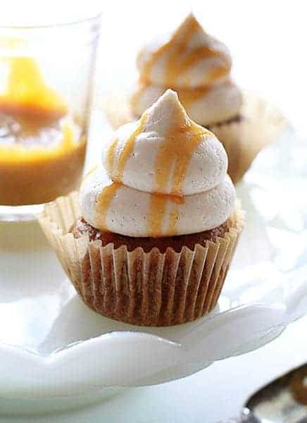 Spice Cupcake with Eggnog Buttercream and Caramel Drizzle!