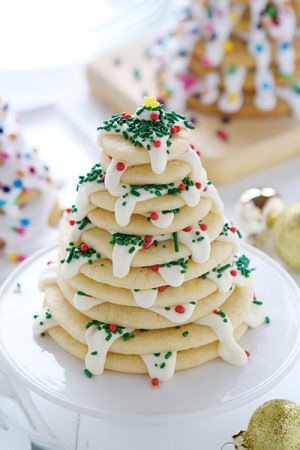 Christmas Tree Cookie Stacks - i am baker