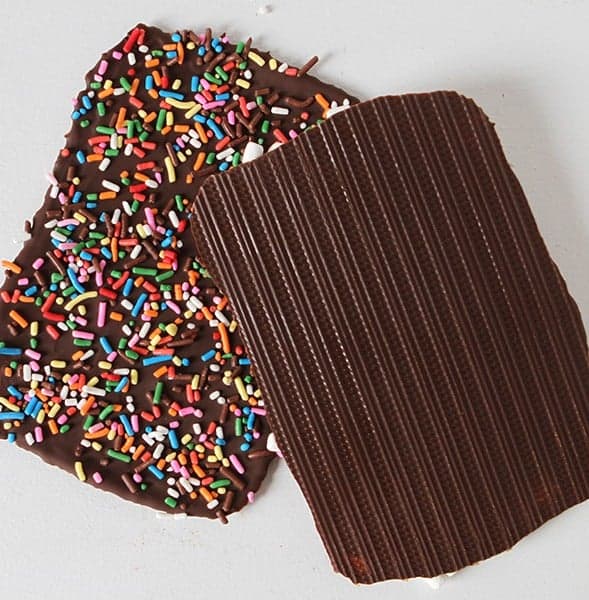 Chocolate Bark with amazing patterns on the back!! SO easy to do!