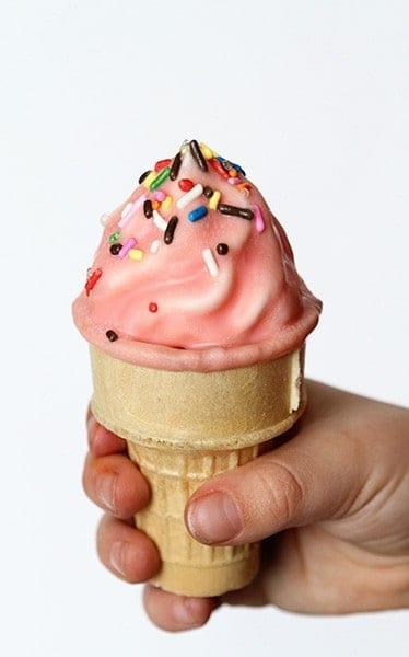 Chocolate Dipped Cupcake Ice Cream Cone with Sprinkles!