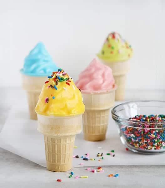 Chocolate Dipped Cupcake Ice Cream Cone with Sprinkles!