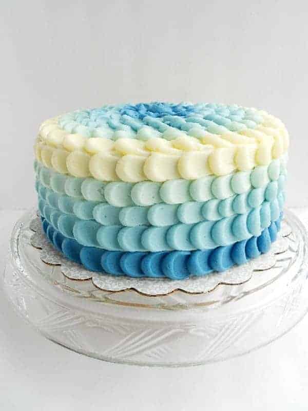 Blue Ombre Petal Cake | i am baker