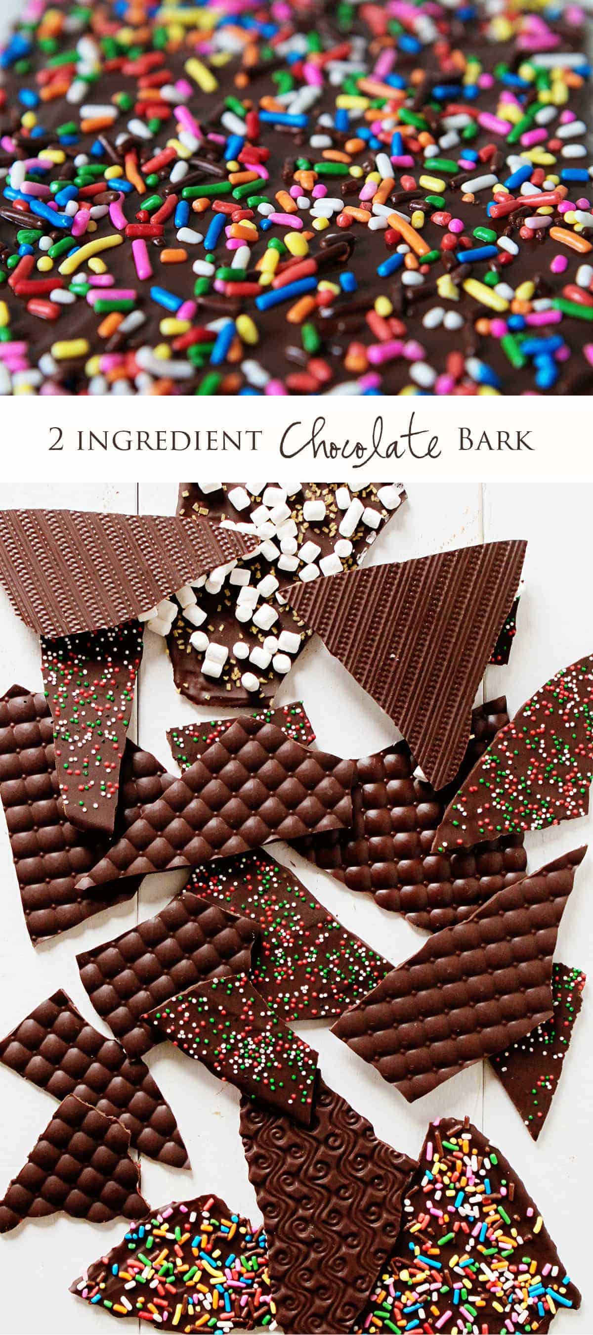Making Chocolate Bark decorative is a LOT easier than you would think!