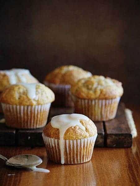 Banana Banana Breakfast Muffin with Vanilla Glaze