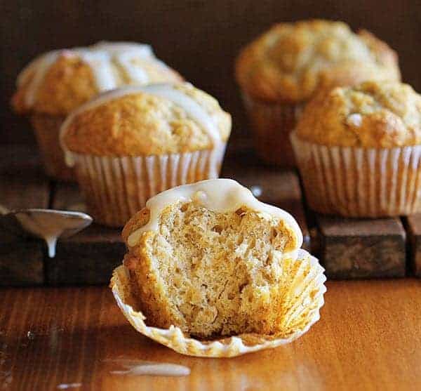 Banana Banana Breakfast Muffin with Vanilla Glaze