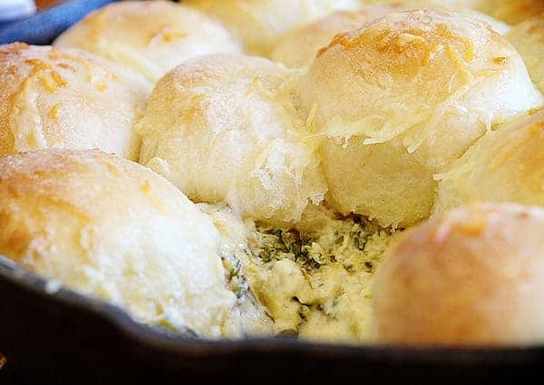 Spinach Artichoke Dip in a Skillet