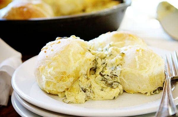 Spinach Artichoke Dip in Cast Iron Skillet