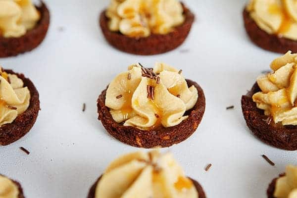 Peanut Butter Mousse in Tuile Cookie Spoons - Sprinkle Bakes