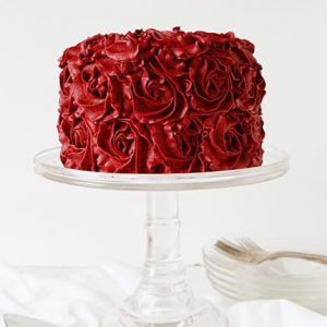 Red Velvet Buttercream Rose Cake