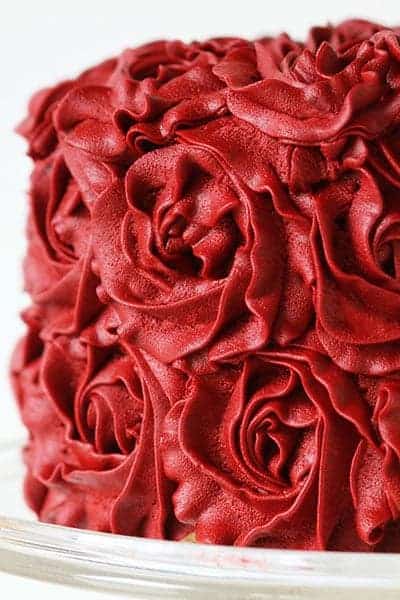 Red Velvet Buttercream Rose Cake