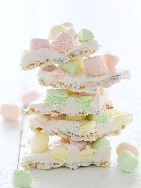 White Chocolate Krispy Marshmallow Bark!