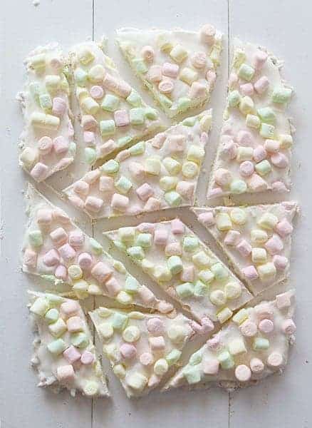 White Chocolate Krispy Marshmallow Easter Bark!