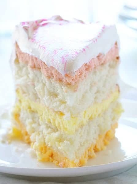 Spring Cake! Raspberry, Lemon and Orange Cheesecake in a Moist White Cake!