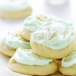 Simple Sugar Cookies with Green Buttercream and Gold Sprinkles!