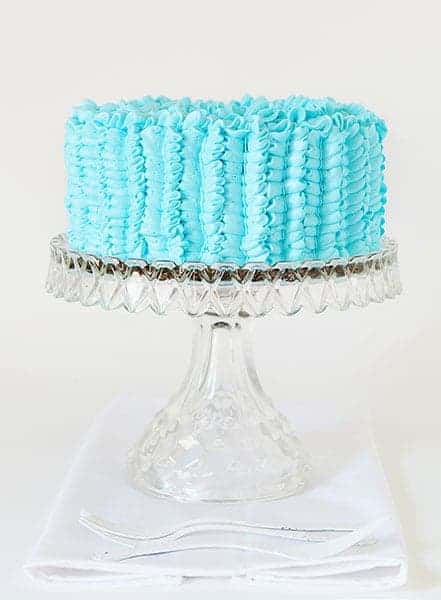 Chocolate Cake with Pretty Blue Frosting