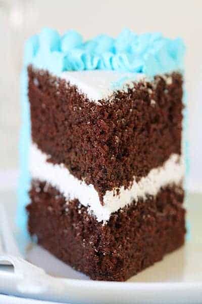Chocolate Cake with Blue Ruffles!