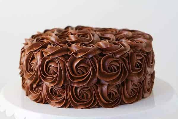 Whipped Chocolate Buttercream Rose Cake!