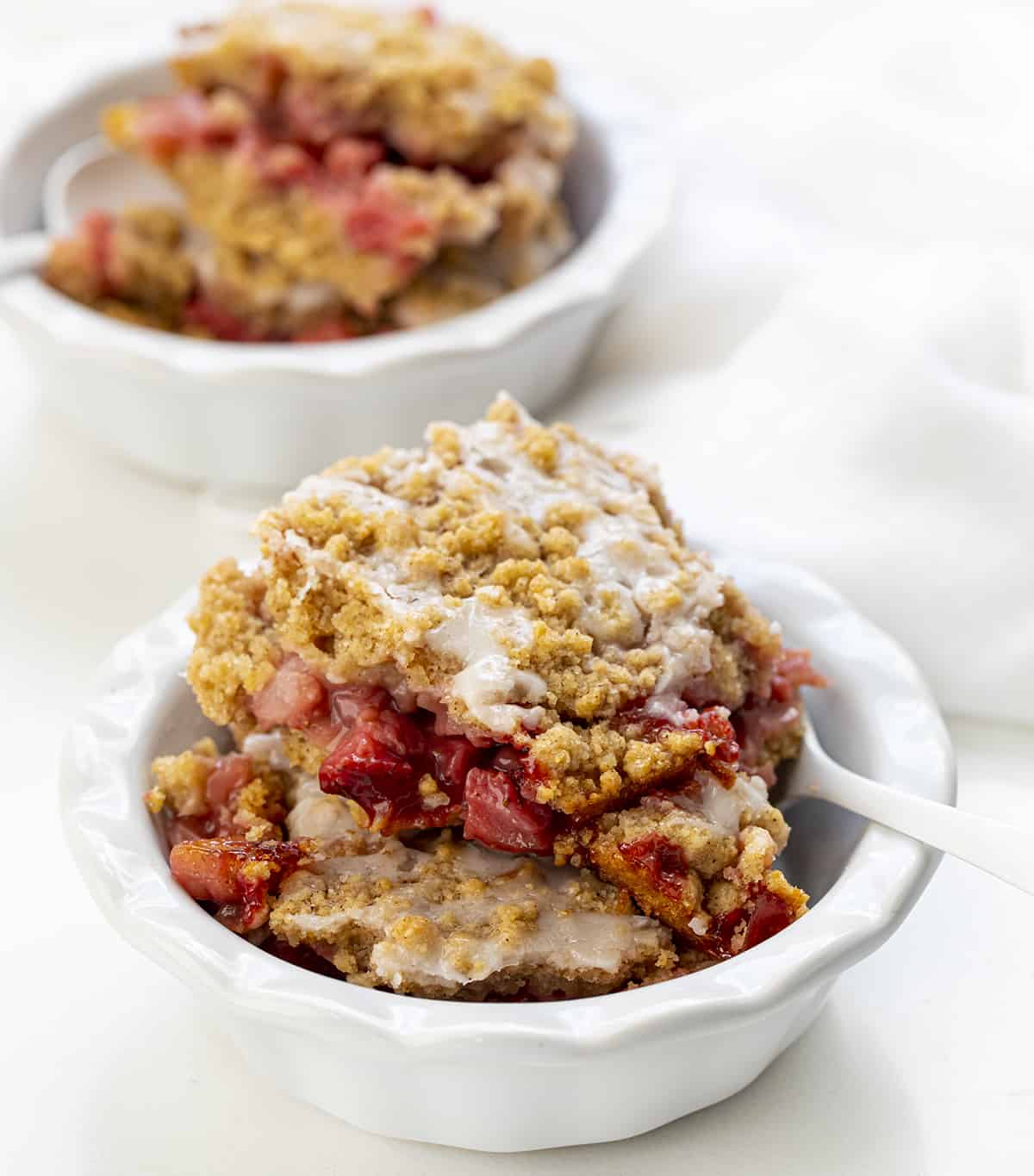 Bowls of Skillet Strawberry Crumble