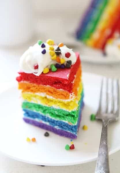Rainbow Cookie Cake with Rainbow Chip Frosting!