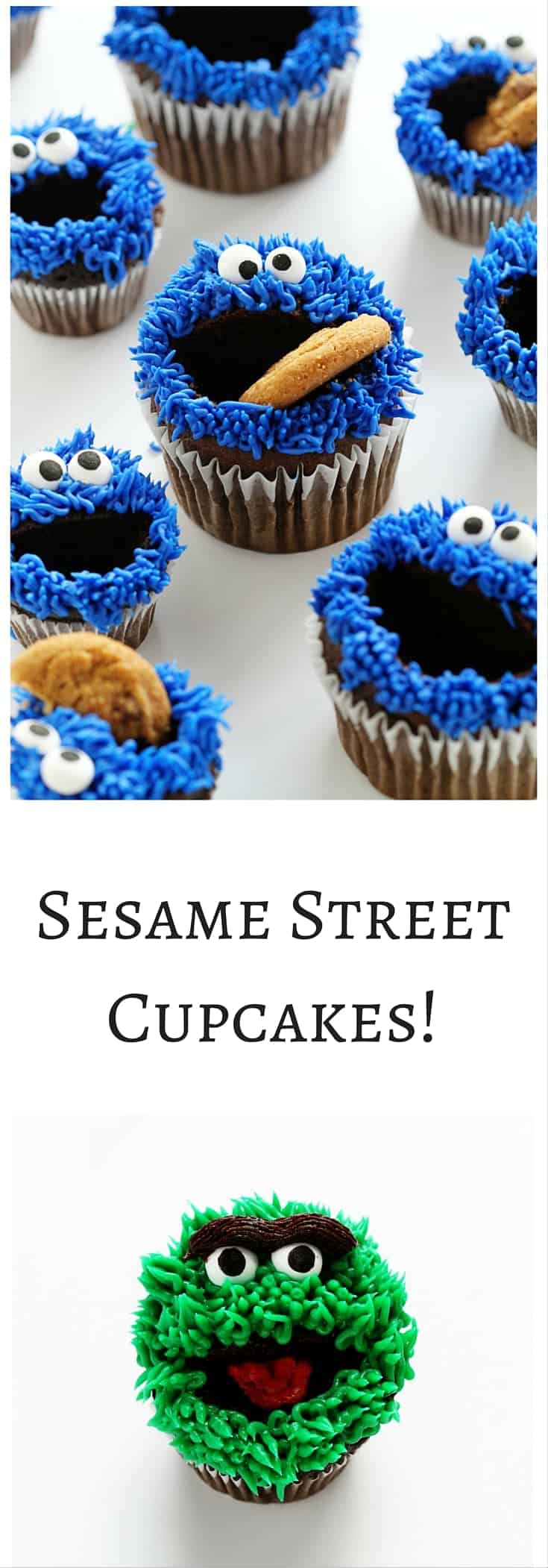 Elmo, Cookie Monster, and Oscar Cupcakes... all with EASY Video tutorial! 