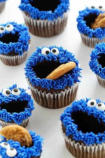 Cookie Monster Cupcakes！Cookie Monster Cupcakes！Cookie Monster Cupcakes!