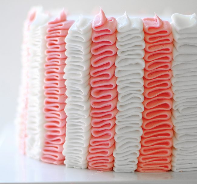 Olivia's Birthday Cake~ Pink & White Ruffle Cake!