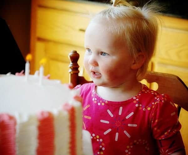 Olivia's Birthday Cake~ Pink & White Ruffle Cake!