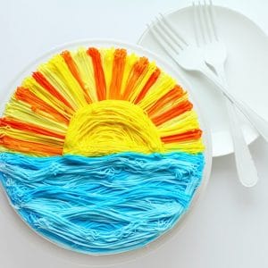 Sunset Cake ~ Done with a #233 grass tip