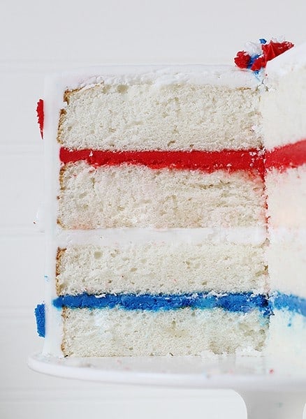 Patriotic Red, White, & Blue Cake!
