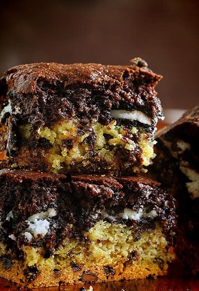 Zucchini Slutty Brownies! Seriously delicious and a fabulous way to use up some summer zucchini!