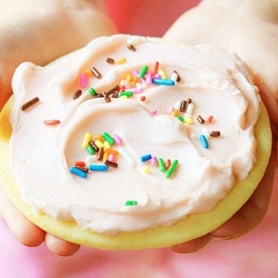 Giant Sugar Cookies with Cherry Buttercream