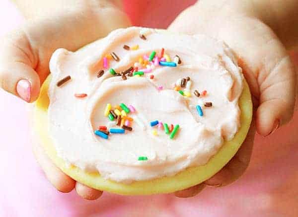 Giant Sugar Cookies with Cherry Buttercream