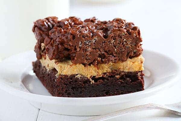 Double Chocolate Brownies with Pumpkin Frosting and Chocolate Krispy Cereal Topping!