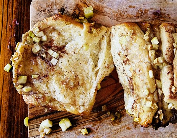 Ooey Gooey Zucchini Pull-Apart Bread Slices on Cutting Board