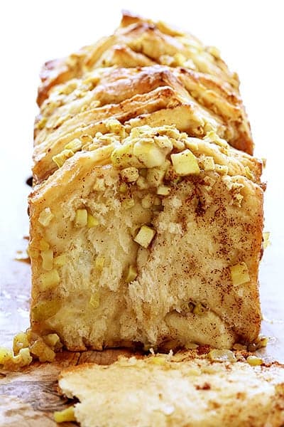 Baked Zucchini Pull-Apart Bread Showing Inside Slices