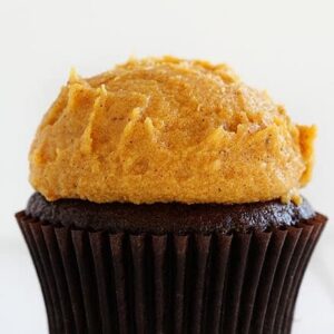 The Perfect Chocolate Cupcake with Pumpkin Spice Buttercream!