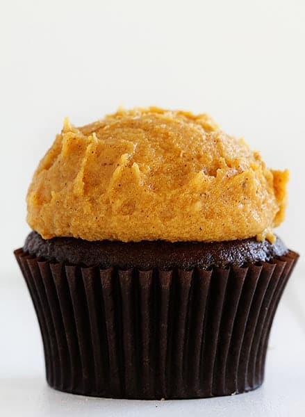 The Perfect Chocolate Cupcake with Pumpkin Spice Buttercream!