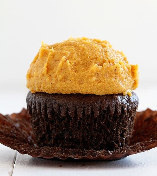 The Perfect Chocolate Cupcake with Pumpkin Spice Buttercream!