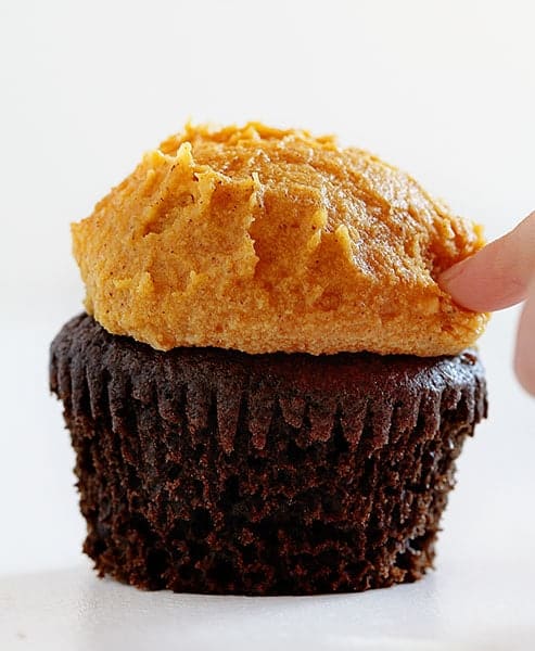 The Perfect Chocolate Cupcake with Pumpkin Spice Buttercream!