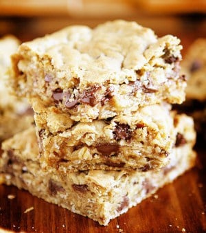 Oatmeal Chocolate Chip Bars - I Am Baker