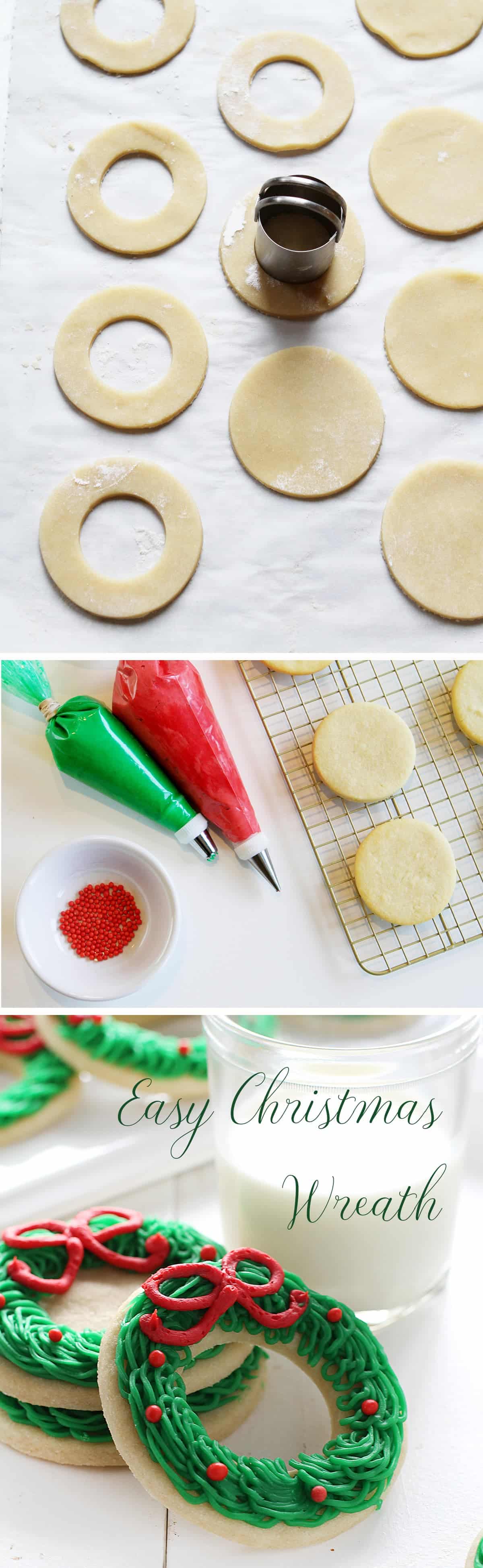 Quick and Easy Sugar Cookie Christmas Wreath!