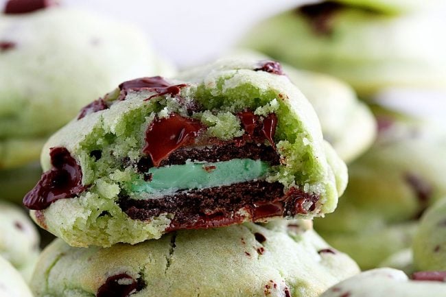 Oreo Stuffed Peppermint Cookies