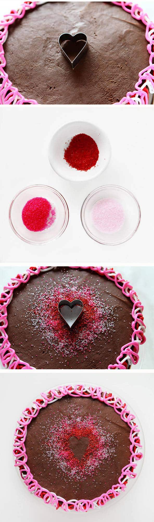Heart Shape in Sprinkles for Cake Decorating- Perfect for Valentine's Day!