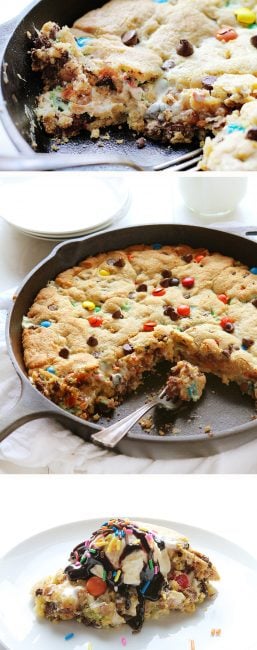 This decadent Skillet Cookie takes Ooey Gooey to a new level!