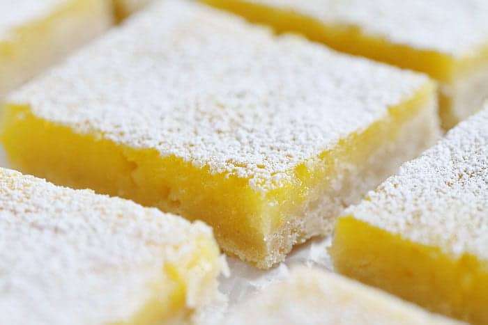 One Lemon Bar Dusted with confectioners sugar