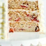 Seriously amazing From-Scratch Strawberry Cake with a silky Cream Cheese frosting that will blow your mind!
