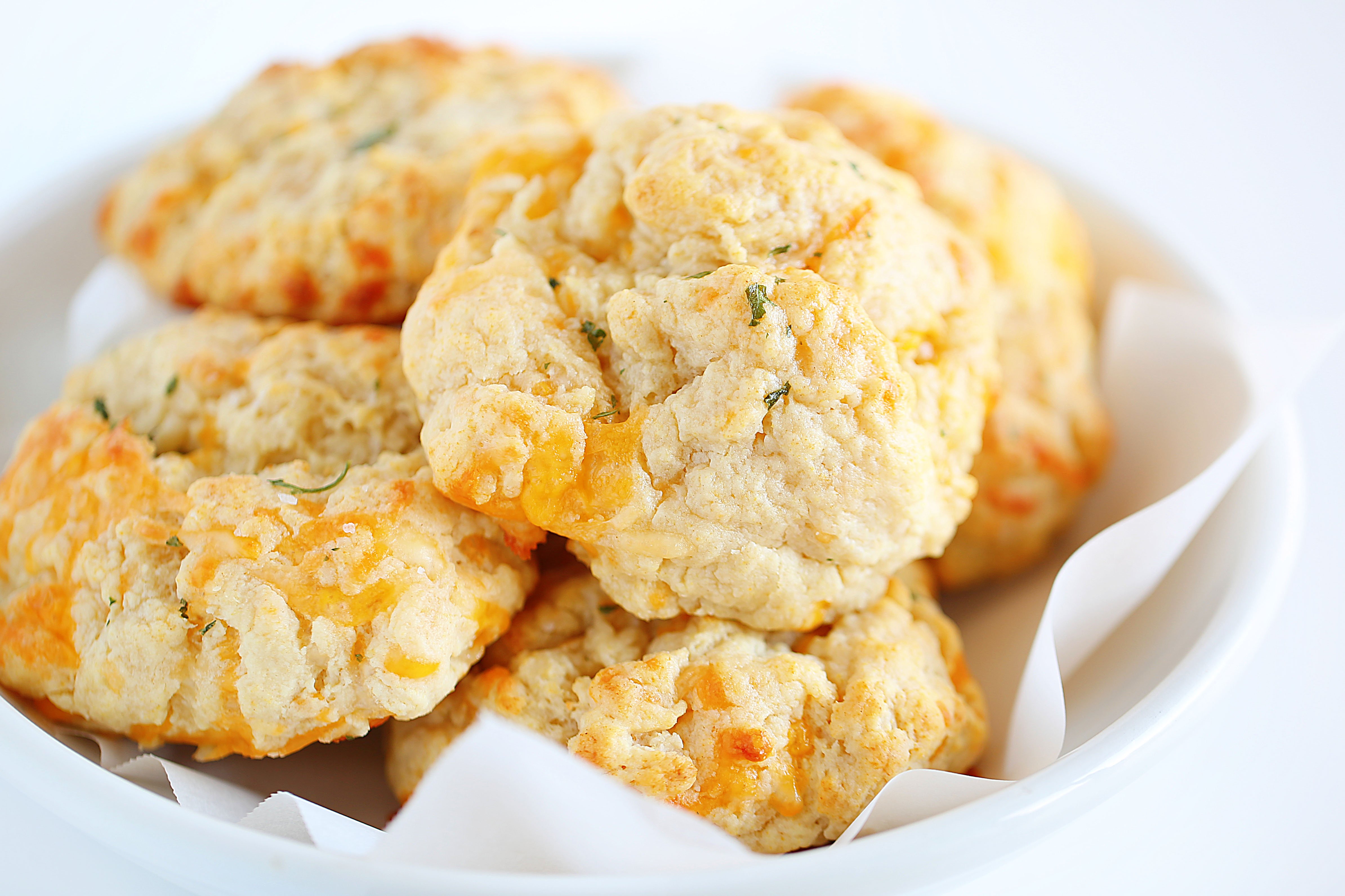 Bowl of Cheesy Garlic Biscuits