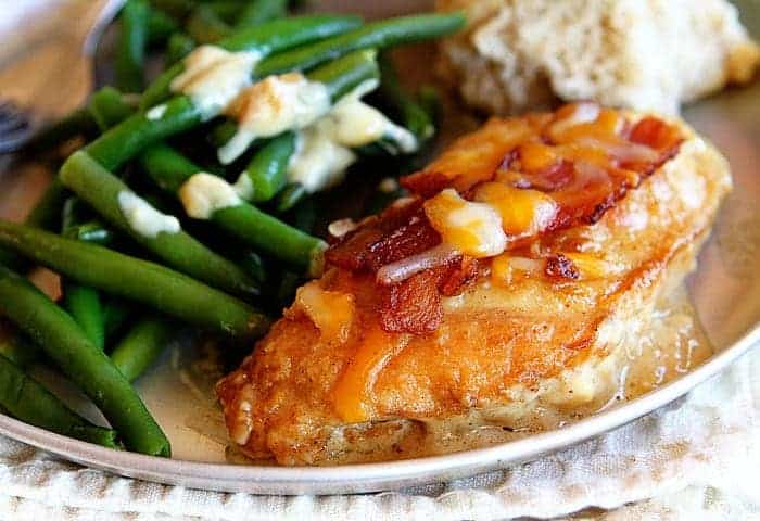 cheesy bacon chicken with mustard sauce